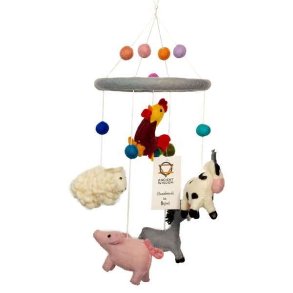 farm animals felt mobile handmade