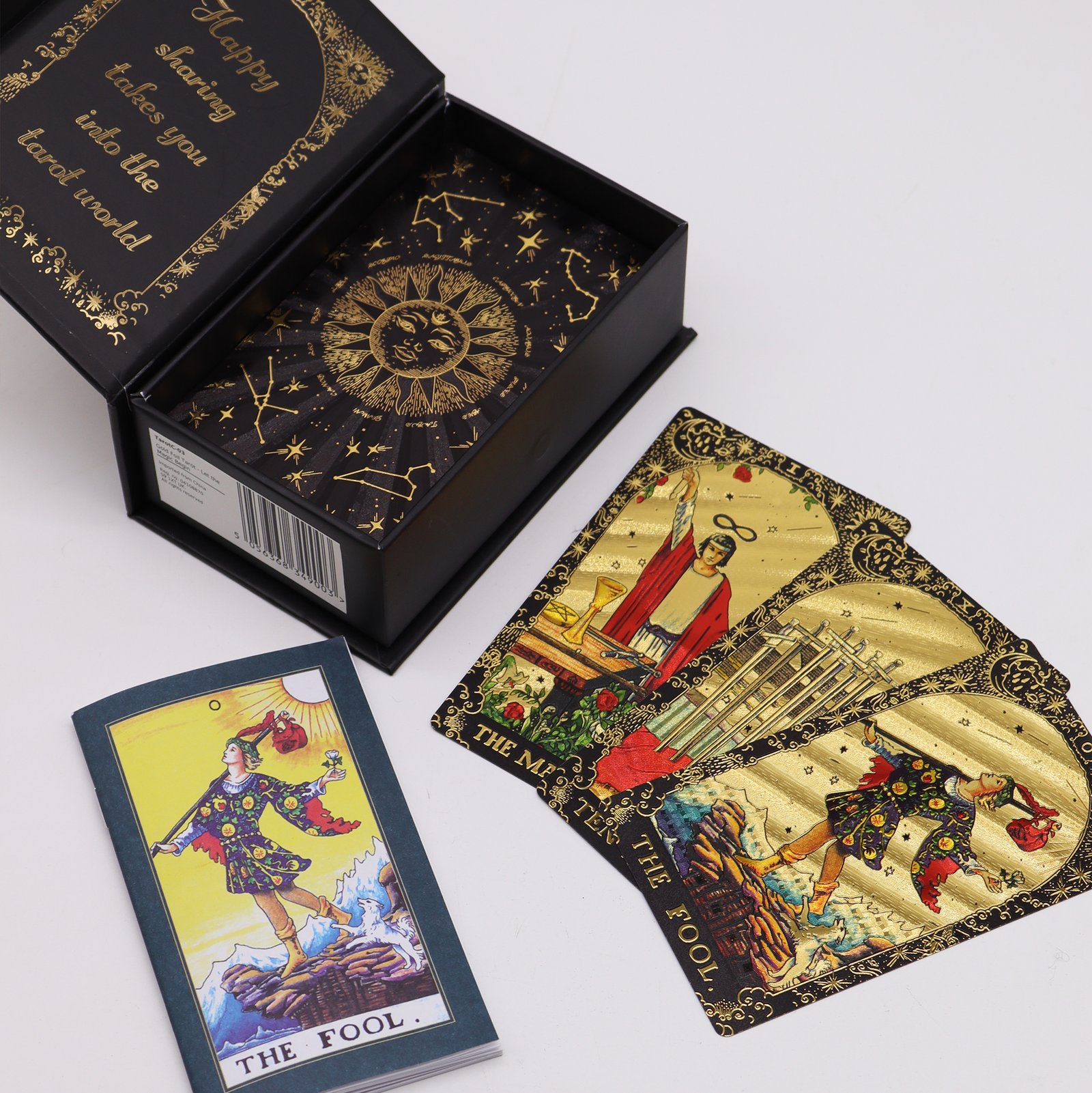 Colourful gold foil tarot gift box