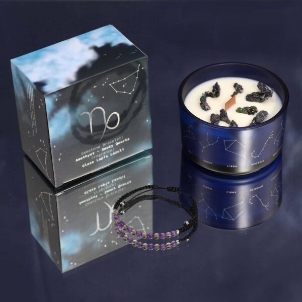 Capricorn Zodiac Crystal Candle