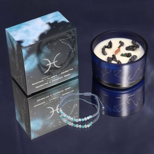 Pisces Zodiac Crystal Candle