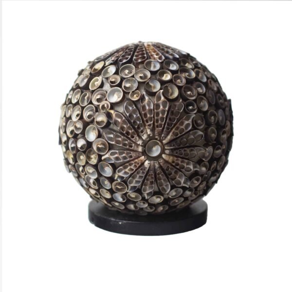 Chocolate Twist Globe Sea Shell Lamp - 15cm