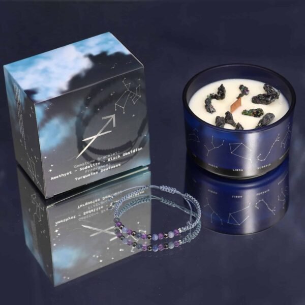 Sagittarius Zodiac Crystal Candle