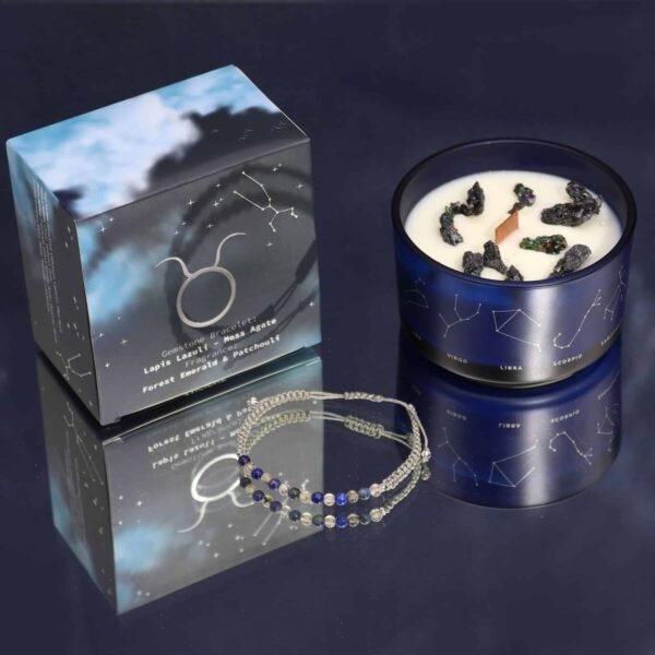 Taurus Zodiac Crystal Candle