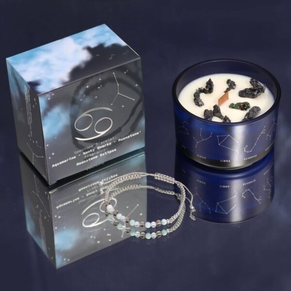 Cancer Zodiac Crystal Candle