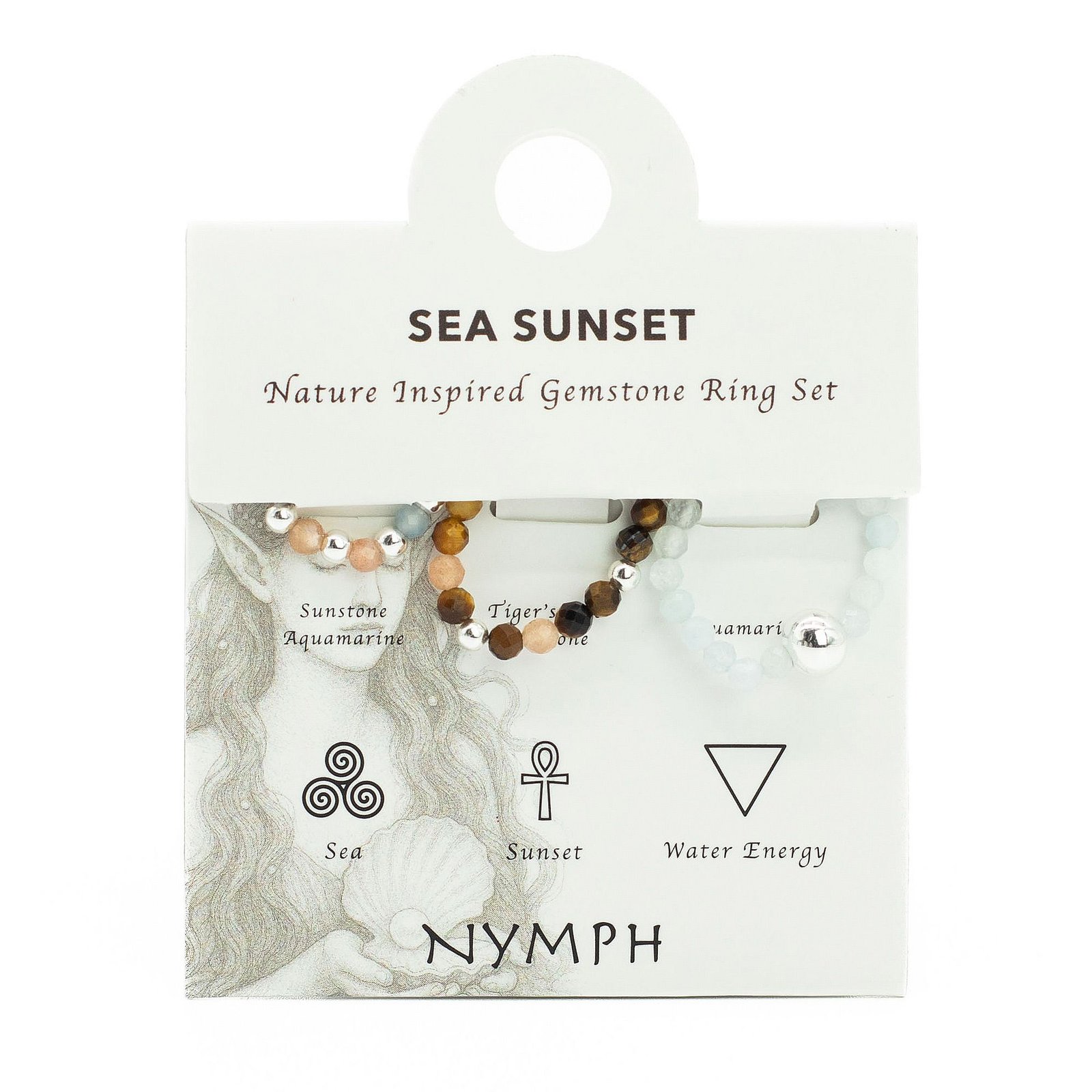 Sea Sunset gemstone ring set in original packaging