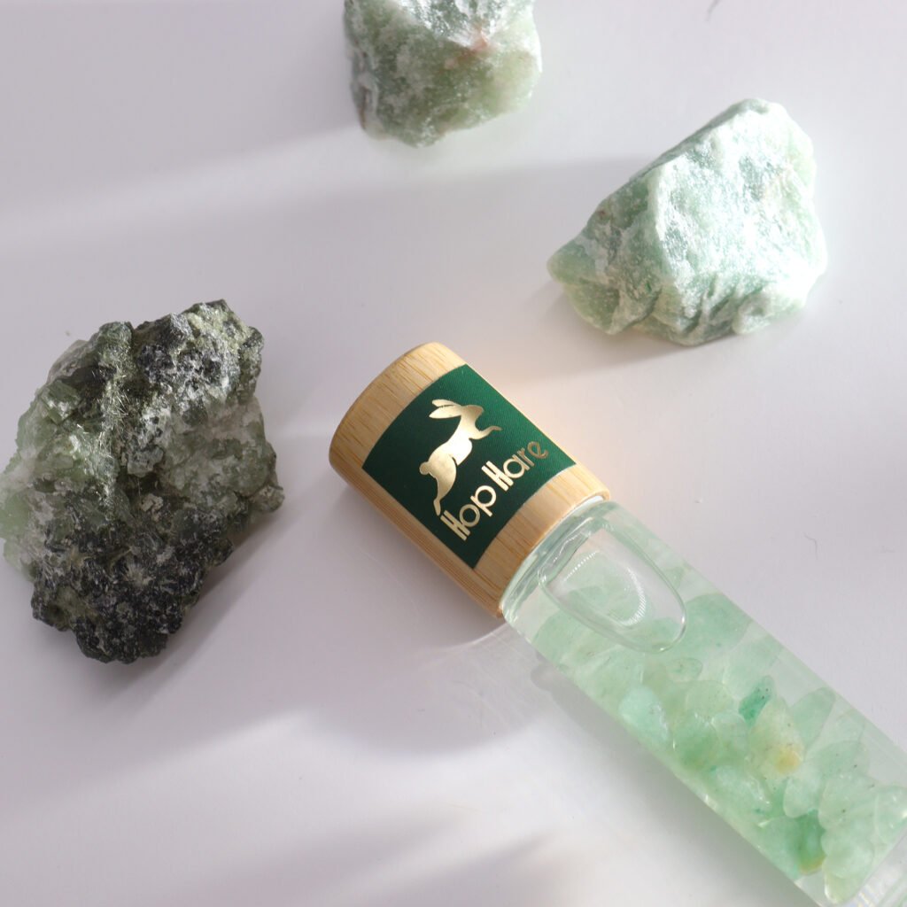 Hop Hare The Magician aromatherapy roll-on with Green Aventurine gemstone