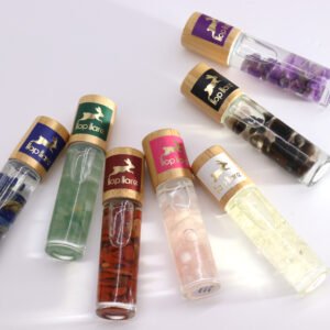 Hop Hare aromatherapy roll-on collection with essential oils and genuine gemstones